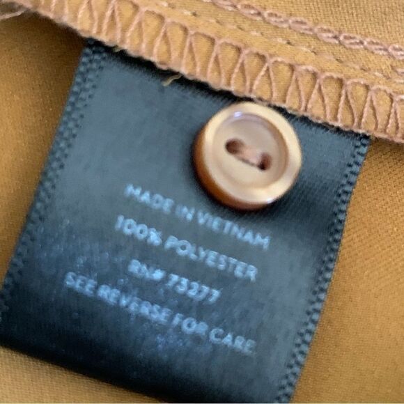 Simply Vera Vera Wang Mustard 1/4 Button Down Short Sleeve Blouse Size XS - Picture 6 of 6